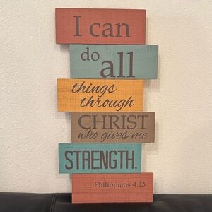 Wood Christian Multicolor Wall Decor
